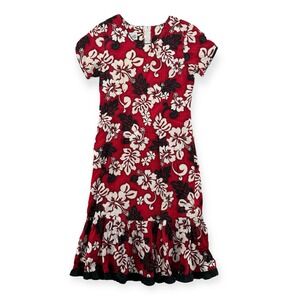 Vintage Karyl Kaye Muumuu Dress Womens Small Hawaiian Floral Maxi Pockets Aloha